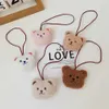 Keychains Bedanyards fofos de urso de urso Keychain Kawaii Nome Rótulo Fluffy Cartoon pendente Chaves do fone de ouvido Jóias decorativas q240403