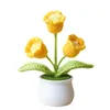 Dekoracyjne kwiaty ręcznie słonecznia tuilp szydełkowy ręcznie tkany kwiat pulpitu ozdobny