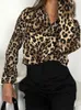 Frauen Leopard Print Shirt Mode Blusen Frauen Tops 240407