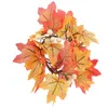 装飾的な花メープルリース秋の花輪ドアの装飾品リング装飾ホーム秋PE（プラスチック）吊りシミュレーションリーフフローラルフロント