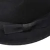 Cappelli larghi secchio classico classico da uomo Sinatra Mens Black Felf Feelt Trilby Fedora HAT Short Dad - taglia 58 cm YQ240407