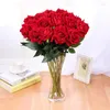 Flores decorativas Decoração de casa Buquê de atacado elegante plantas falsas de casamento belo cliente Roses de seda favoritas