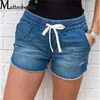 Women Mid Caist Lace Up Short Jeans Summer Fashion Sexy rasgado shorts jeans de jeans casual vintage thin streetwear 240407