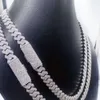 10mm üst düzey moissanit elmas kolyeler S925 Gümüş Küba Bağlantı Zinciri Kadınlar için Sertifika ile Test Cihazı için