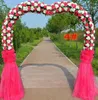 Grand Wedding Szene dekoriert Pfirsich Herz Form Archway Schöne Seidenblumenbogen Tür Hochzeit Requisiten Lieferung 6082122