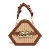 Ladies Bags Evening Spliced Beach Grass Woven Handheld Women's Bag Fashion Chain Straddle Summer Texture Box