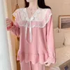 Women's Sleepwear Pajama Sets For Women Vintage Lace V-neck Sexy Lovely Pajamas Spring French Style Sweet Girlish Lounge Classy Stylish