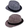 Szerokie brzeg kapelusze wiadra czapki zima brytyjska fedorowie vintage fedoras dla mężczyzn Top Jazz Hat Adult Bowler Hats Klasyczna wersja Chapau Gentlementrendy Woolen Cap Q240403