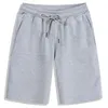 Brand Mens Bermuda Cotton Shorts Grey Black Elastic Waist Sports Plus size di allenamento allentati maschi a casa 240407