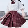 Zestawy odzieży Sugor 2024 School Student Japan Set Girl Plaid Mundlid Seifuku Plisted Ubrania