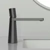 Banyo lavabo musluk musluk havzası tüm bakır soğuk ve su minimalist kişilik yaratıcı siyah washbasin