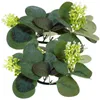 Dekorative Blumen 2 PCs Kerzenstick Girlanden Grün -Süßigkeiten Kränze Ringe Frühling künstlich Eukalyptus Hängende Seidenblume Weihnachten Blatt