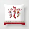 Pillow Red Christmas Case plusieurs pièces Collocation gratuite cadeau Peach Velvet Imprimé Sofa Cover Home Decoration