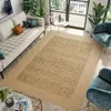 Tapis salon tapis jute naturel en jute traditionnelle tricot à la main Décoration de maison du tapis imprimé usure des tapis antidérapants doux résistants.