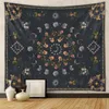 Tapestries maan fase tapijtwand hangende stoffen slaapkamer achtergrond botanische bloembloem tapijten thuisdecoratie