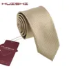 Halsband Mariage Waterproof Neck Less Dress Mens randiga slips Ljusbrun Mens Gift Wholesale Lapel Shape Tie Solidc420407
