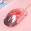 Mice 10000DPI Aj358 Wired Mouse Game Pink Girl Lovely Game Mechanical Mouse Y240407