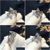 Rings Elegant Marquise Cut 3Ct Lab Diamond Ring White Gold Filled Bijou Engagement Band For Women Bridal Party Jewelry Drop Delivery Otvrs