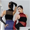 Escenario Wear Y Mesh Latin Dance Bodysuit Sleeveless Dancing Tops Women Ballroom Top Adts Stgae Performance Dwy9429 Drop de entrega Dyvh Dhyvh