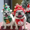 Vêtements pour chiens Noël chapeau de compagnie mignon fourreaux serviette salive pour chats habillés