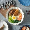 Bols 1pc japonais ramen bol céramique blanc bleu vitrage nouilles en forme de fleur en forme de pâtes soupe de riz micro-ondes en toute sécurité