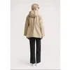 Kvinnorjackor Autumn 23 Toteme Minimalist Classic Beige Hooded Drawstring Midjan Tucked Parka Short Trench Coat