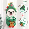 Dog Apparel 2 Pcs Christmas Pet Hat Cute Antlers Saliva Towel For Cat Dress Up Supplies Design Autumn And Winter Clothes Accessory
