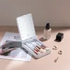 Travel 14pcs Makeup Brush Set with Lightable Mirror Box Portable Lightweight Facial Tools for Women Girls 240403