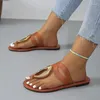 Slippers Summer 2024 Fashion Flat tongs tongs femelles Femme Femme Chaussures confortables de luxe confortable pour femmes Zapatos Mujer