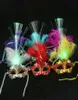 LED Halloween Party Flash Glowing Feather Mask Mardi Gras Masquerade Cosplay Venetiaanse maskers Halloween -kostuums Gift562L276S9499254