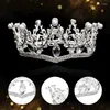 Hårklämmor glittrande zinklegering rund krona för barn med inlagda diamanter små tiara idealiska prinsessor och fester