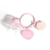 Keychains Lanyards Cute Ice-cream Bubble Tea Biscuit Pink Key Rings Friendship For Best Friend Women Girl Handbag Gift Jewelry Q240403