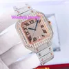 Handmade Diamond Watch Mens Automatic Mechanical 8215 Mouvement Mouvements Sapphire 40 mm avec bracelet en acier en diamant Lady Wristwarchs Montre de Luxe