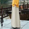 Pantalon féminin en coton d'été Femmes d'origine Soft Wide jambe rétro longue en vrac chinois style élastique pantalon ethnique