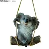 Simulación de artes y manualidades Escultura de animales Koala Madre e hijos Koala Cartoon Estatua de animales al aire libre Accesorios de decoración del hogar