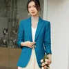 Garnitury damskie Naviu Blue Long Rleeve Blazers Jacki płaszcz dla kobiet w firmie noszenie kategorii topy profesjonalne ubrania w biurze ubrania