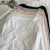 T-shirts pour femmes Sexy Lolita Style Mori Girls Long Manche courte Crops 2024 Patchwork printemps en dentelle blanche