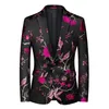 Giacca da colore per abiti da uomo jacquard 2024 hostr host club casual blazer slim fit vintage
