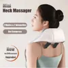 Helkroppsmassager 5D Knådning Shiatsu Massage Shawl Chiropractic Back Massager för Neck Shoulder Pain Relief uppvärmning Nackmassageador Massagem 240407