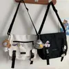 Bag Harajuku Versatile Canvas Women Crossbody Bags Solid Color Casual Handbag Shoulder Teen Girls Messenger Satchels