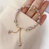 Natural Freshwater Pearl Girls met een gevoel van, Instagram niche -ontwerp, kristallen armband voor vriendinnen, sieraden