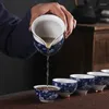 Tassen Untertassen 1PCS Retro blau und weißer Keramik Tee Tasse Chinesische Porzellan Nachmittag Teetasse Espresso Potterie Kaffee