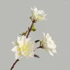 Decorative Flowers Real Touch Magnolia Artificial 2024 Big Fall Branch Fake Flower Wedding Home Decoration