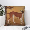 Kudde Greyhound Art Chinese Style Målning täcker 40x40 heminredning Whippet Sighthound Dog Throw Fall för vardagsrum