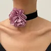 Link Armbänder übertreiben Persönlichkeit Stoff Stoff Großes Blumenarmband für Frauen Mädchen Vintage Party Sexy Schmuck Geschenk Huanzhi 2024