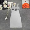 Vestido de camiseta de mujer Diseñador de alta calidad sin mangas Fit delgada