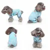 Hundkläder husdjur pyjamas bekväma kläder fyra meter blå snögubbe tryck plysch hemkläder