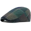 Geizige Brimhüte HT4185 Herren Spring/Sommerhut Herren Retro Flat Top Ivy League News Jungen Flat Top Hut Herren Retro -Künstler Maler Beret Hut Q240403