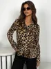 Frauen Leopard Print Shirt Mode Blusen Frauen Tops 240407