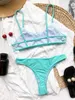 Kobiety w bikini w paski w paski stroju kąpielowego w paski stroju kąpielowego o niskim poziomie stroju kąpielowego BILES BIQUINI SWOMUS BRAZIL SWIISCUS J240403